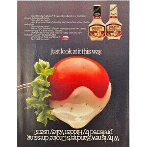 Kraft Ranchers Choice Dressing "Just look at it this way" Vtg Print Ad 1986